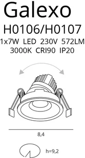 Maxlight Oprawa halogenowa GALEXO biała H0106) H0106 - Lampy sufitowe - miniaturka - grafika 2