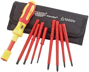 Draper Expert Ergo Plus 9 sztuki wymiennych, VDE wkrętak dynamometryczny zestaw w narzędzia rolka 65372 965T/9 - Zestawy narzędziowe - miniaturka - grafika 2