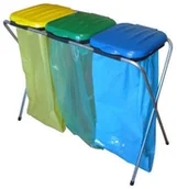 Kosze na śmieci - Kosz do segregacji śmieci stojak 3 komory - miniaturka - grafika 1