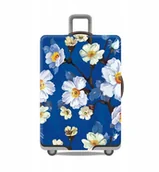 Walizki - Pokrowiec Ochronny Na Walizke Duża Kwiaty Blue L - miniaturka - grafika 1