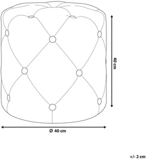 Beliani Puf welurowy  40 cm niebieski COROLLA - Pufy i podnóżki - miniaturka - grafika 7