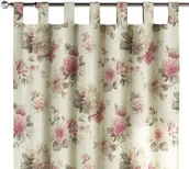 Zasłony - Dekoria Zasłona na szelkach 1 szt. różowo-beżowe róże na kremowym tle 1szt 130 × 260 cm Mirella 310-141-07 - miniaturka - grafika 1