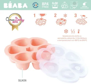 Beaba Silikonowy pojemnik do mrożenia, 6x90 ml, Pink - Akcesoria do karmienia - miniaturka - grafika 5