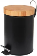 Kosze na śmieci - FENIKS Do Pokoju Biurowy Z Pedałem Czarny - miniaturka - grafika 1
