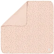 Koce i narzuty dla dzieci - Lassig Koc do przytulania dla niemowląt z certyfikatem GOTS miękki/Interlock Baby Blanket 80 x 80 cm Dots powder różowy - miniaturka - grafika 1