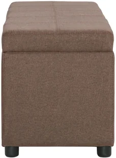 vidaXL Ławka ze schowkiem, 116 cm, brązowa, poliester vidaXL - Ławki do przedpokoju - miniaturka - grafika 4