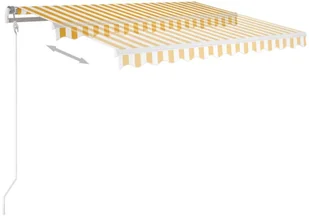 VidaXL Lumarko Ręcznie zwijana markiza z LED, 300 x 250 cm, żółto-biała  3069703 VidaXL - Markizy - miniaturka - grafika 6