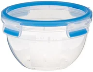 Pojemniki kuchenne - Emsa pojemnik z pokrywką utrzymujący świeżość, przezroczysty/czerwony, szklany, system zamykania Clip & Close, niebieski, 16.7  x  16.7  x  9.5 cm 518096 - miniaturka - grafika 1