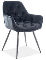 Krzesła - Signal Krzesło z podłokietnikami CHERRY VELVET czarny stelaż, welur bluvel19 - miniaturka - grafika 1