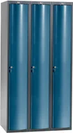 Szafki BHP - AJ Produkty Szafa szatniowa Curve 3 sekcje 3 drzwi 1740x900x550 mm niebieski metali 1311157 - miniaturka - grafika 1