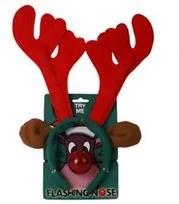 GO Opaska Rogi renifera czerwone ze świecącym nosem - 1 kpl. NW-ORSN - Oświetlenie świąteczne - miniaturka - grafika 3