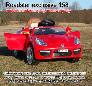 Import SUPER-TOYS AUTO ROADSTER EXCLUSIVE Z ŚWIECĄCYMI KOŁAMI/SX158 SX-158-BIAŁY - Pojazdy elektryczne dla dzieci - miniaturka - grafika 5