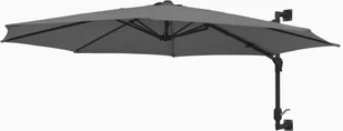vidaXL Parasol ścienny na metalowym słupku, 300 cm, antracytowy - Parasole ogrodowe - miniaturka - grafika 5