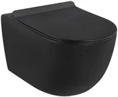 Miski WC - Miska WC wisząca Rivera bezkołnierzowa czarna - miniaturka - grafika 1