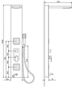 Panele prysznicowe - Actima Actima Glas Panel prysznicowy stal nierdzewna/szkło ARAC.GR8401 - miniaturka - grafika 1