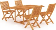 Meble ogrodowe - vidaXL 5-częściowy zestaw mebli ogrodowych lite drewno tekowe 3059551 - miniaturka - grafika 1