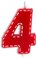Świece - Pajoma 20322 świeczka urodzinowa w kształcie cyfry 4, parafinowa, wysokość 8,5 cm 20322 - miniaturka - grafika 1