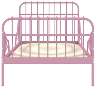 VidaXL Przedłużana rama łóżka różowa metalowa 80x130/200 cm 324743 - Łóżka dla dzieci i młodzieży - miniaturka - grafika 6