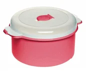 Pojemniki kuchenne - Plast Team POLAND SP. Z O.O. Pojemnik Do Mikrofalówki 1,5l 3107 Okrągły Czerwony TEA000399 - miniaturka - grafika 1