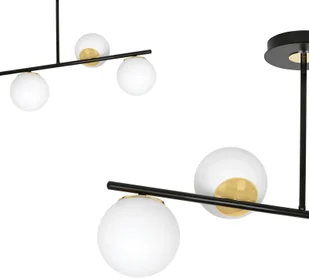 EULUNA Lampa sufitowa Kiba, czarna/złota, 4-punktowa - Lampy sufitowe - miniaturka - grafika 3