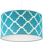 Lampy sufitowe - EULUNA Lampa wisząca Maroko, duży wzór, turkusowy/biały - miniaturka - grafika 1
