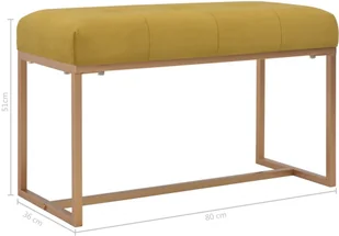vidaXL Ławka, 80 cm, musztardowa, aksamitna vidaXL - Ławki do przedpokoju - miniaturka - grafika 5
