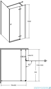 Besco Pixa 120x80 lewa PPL-128-195C - Kabiny prysznicowe - miniaturka - grafika 2