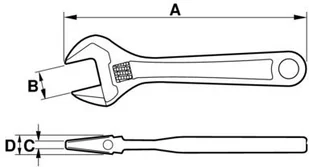 BAHCO Chromowany klucz nastawny, szczęki dwukierunkowe 9072 PC 9072 PC - Klucze i nasadki - miniaturka - grafika 2