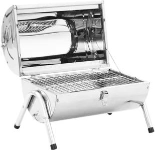 vidaXL Przenośny grill węglowy, stal nierdzewna, podwójny ruszt - Grille - miniaturka - grafika 3