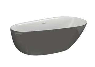 Polimat Wanna akrylowa wolnostojąca 170x85x60 cm GRAFIT połysk z syfonem ,15 lat gwarancji SHILA 00432 - Wanny - miniaturka - grafika 2
