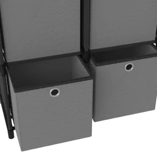 vidaXL Regał z 6 przegrodami, pudełka, czarny, 103x30x72,5 cm, tkanina - Regały - miniaturka - grafika 5