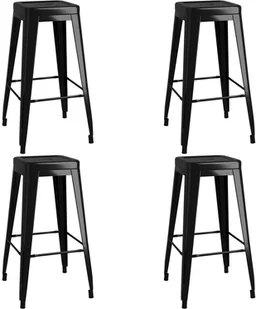 vidaXL 5-częściowy zestaw mebli barowych, biało-czarny - Stoły z krzesłami - miniaturka - grafika 6