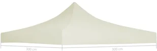 vidaXL Dach namiotu imprezowego, 3 x 3 m, kremowy - Pawilony ogrodowe - miniaturka - grafika 4