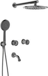 Laveo Bateria wannowo-natryskowa podtynkowa grafit MURO BAU 911P - Zestawy baterii łazienkowych - miniaturka - grafika 2