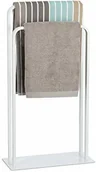 Wieszaki łazienkowe - Relaxdays wieszak na ręczniki z 2 drążkami, wieszak na ręczniki wolnostojący w kształcie litery U, wieszak na ręczniki, wys. x szer. x gł. 81 x 45 x 20 cm, biały (10024557) - miniaturka - grafika 1