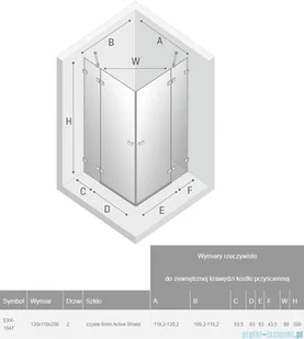 New Trendy Avexa Black 120x110x200 EXK-1847 - Kabiny prysznicowe - miniaturka - grafika 3