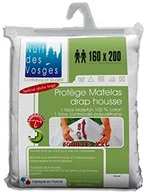 Prześcieradła - Nuit des Vosges Nuit pucharu wogezy Arnaud ochraniacz na materac prześcieradło z gumką, wodoodporne 160x200 cm z ekstra 40 cm bawełna biała 200x160 cm 3275192165913 - miniaturka - grafika 1