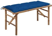 Ławki ogrodowe - vidaXL Składana ławka ogrodowa z poduszką, 118 cm, bambusowa 3063874 - miniaturka - grafika 1