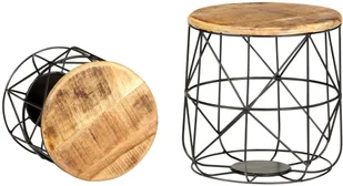 vidaXL Stoliki kawowe, 2 szt., lite drewno mango 8719883826806 - Stoły - miniaturka - grafika 2
