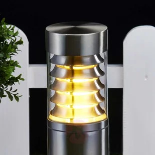 Lampenwelt Lampa na cokół Enja stal szlachetna z lamelami - Lampy ogrodowe - miniaturka - grafika 3