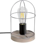 Lampy stojące - Britop Druciana  stojąca NETUNO 88759157 stołowa LAMPA metalowa srebrna drewno 88759157 - miniaturka - grafika 1