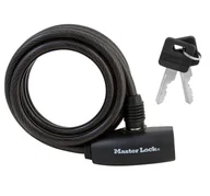 Zabezpieczenia do roweru - Masterlock Zapięcie rowerowe QUANTUM 8126 8mm 180cm KLUCZYK czarne MRL-8126EURDPRO SS16 - miniaturka - grafika 1