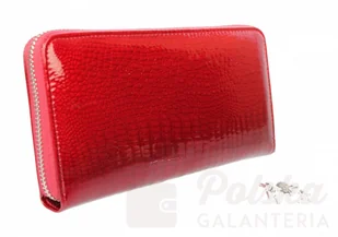 Jennifer Jones Portfel Damski Skóra Naturalna Lakierowana Duży Z Metalowym Suwakiem Piórnik JJ5247 - Portfele - miniaturka - grafika 5