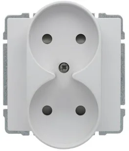 KOS Gniazdo podwójne z przesłoną torów prądowych bez ramki 665046 - Gniazdka elektryczne - miniaturka - grafika 2