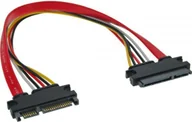 Kable komputerowe i do monitorów - InLine SATA Data + Kabel Zasilający SATA 6 SSD/HDD męski żeński 0.3m 29652A - miniaturka - grafika 1