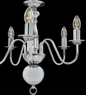 vidaXL Żyrandol, srebrny, 5 żarówek E14 - Lampy sufitowe - miniaturka - grafika 5