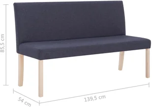 vidaXL Ławka, 139,5 cm, ciemnoszara, poliester vidaXL - Ławki do przedpokoju - miniaturka - grafika 8