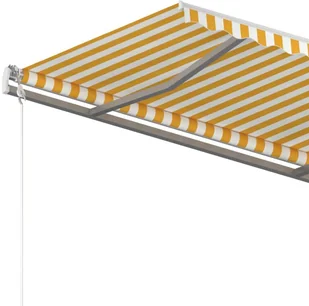 VidaXL Lumarko Automatycznie zwijana markiza, 350 x 250 cm, żółto-biała! 3068888 VidaXL - Markizy - miniaturka - grafika 5