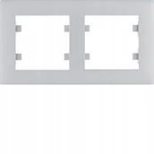 Klawisze i ramki - Hager Lumina Intense Ramka 2-krotna srebrna WL5722 - miniaturka - grafika 1