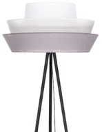 Lampy stojące - Britop Podłogowa LAMPA loft AMAR 12670104 abażurowa OPRAWA okrągła na trójnogu czarna szara - miniaturka - grafika 1